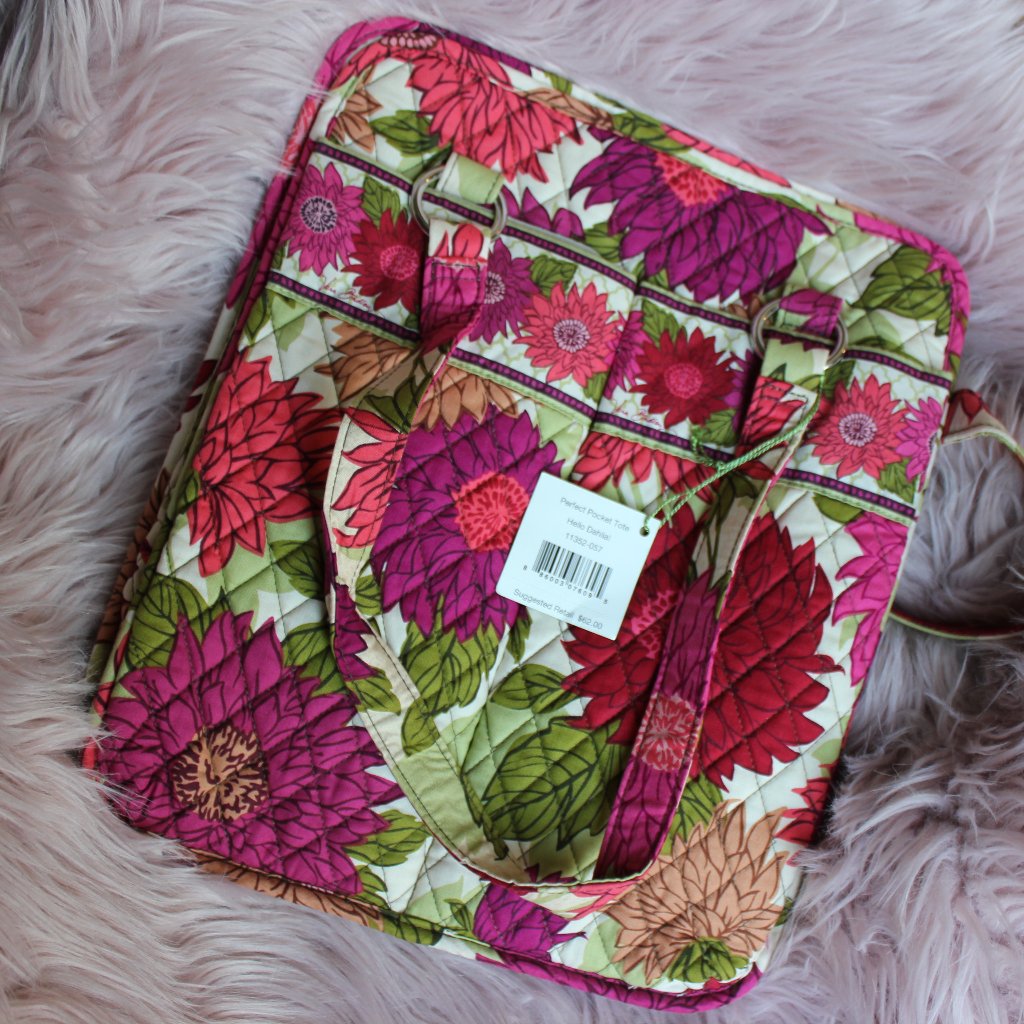 Nwt Vera Bradley Tote | Hello Dahlia | Retired Floral Print